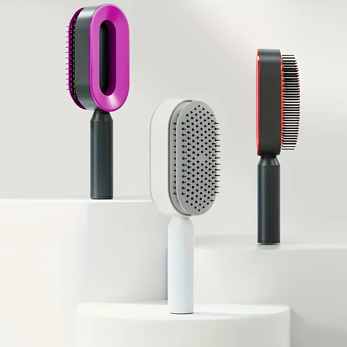 Brosse à cheveux autonettoyante