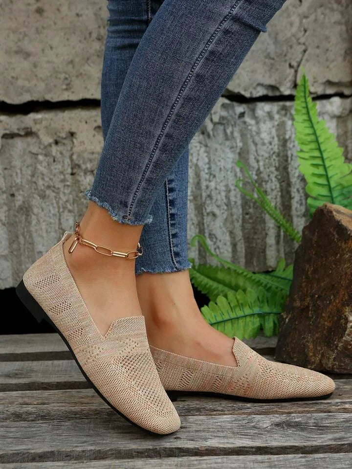Mocassins ajourés à bout carré