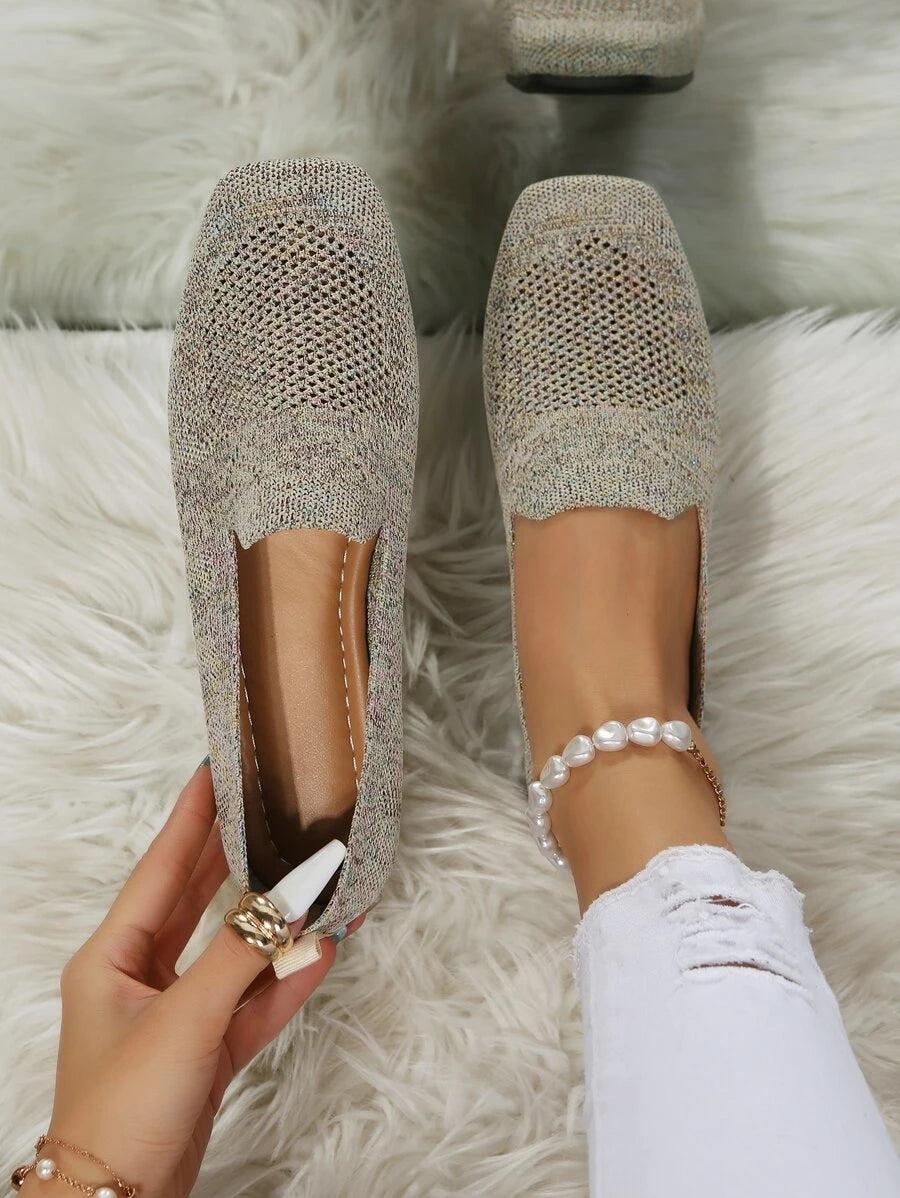 Mocassins ajourés à bout carré