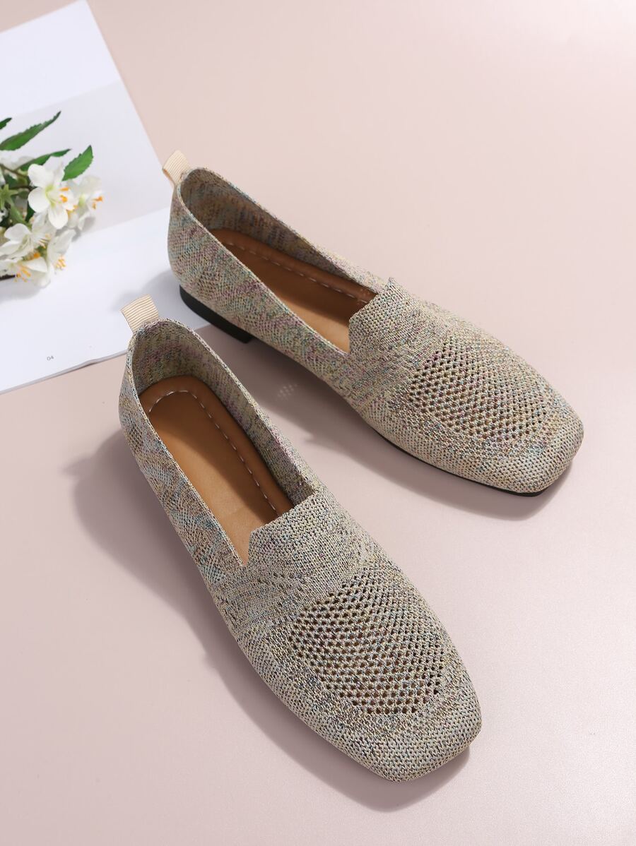 Mocassins ajourés à bout carré