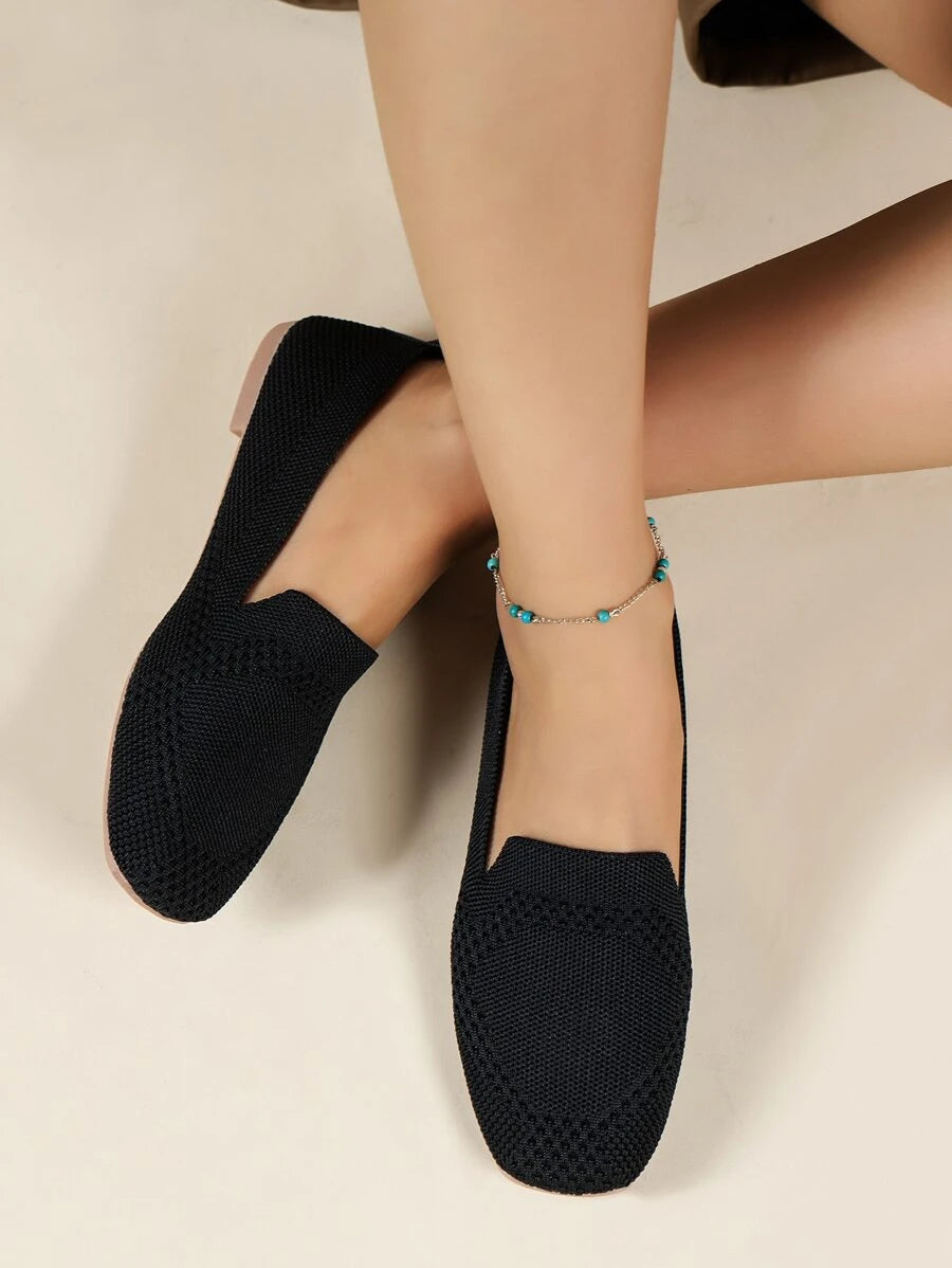 Mocassins ajourés à bout carré