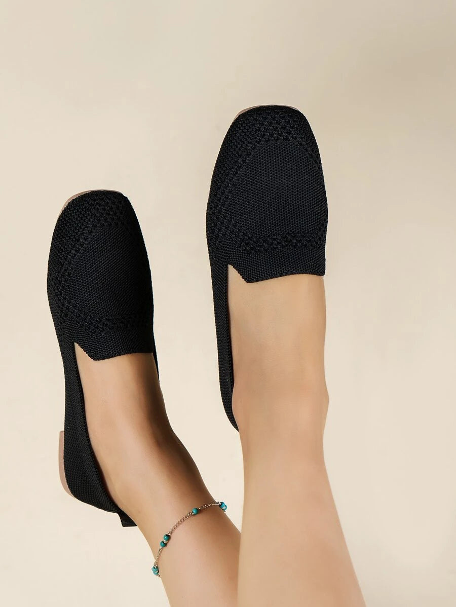 Mocassins ajourés à bout carré