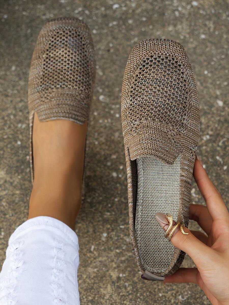 Mocassins ajourés à bout carré