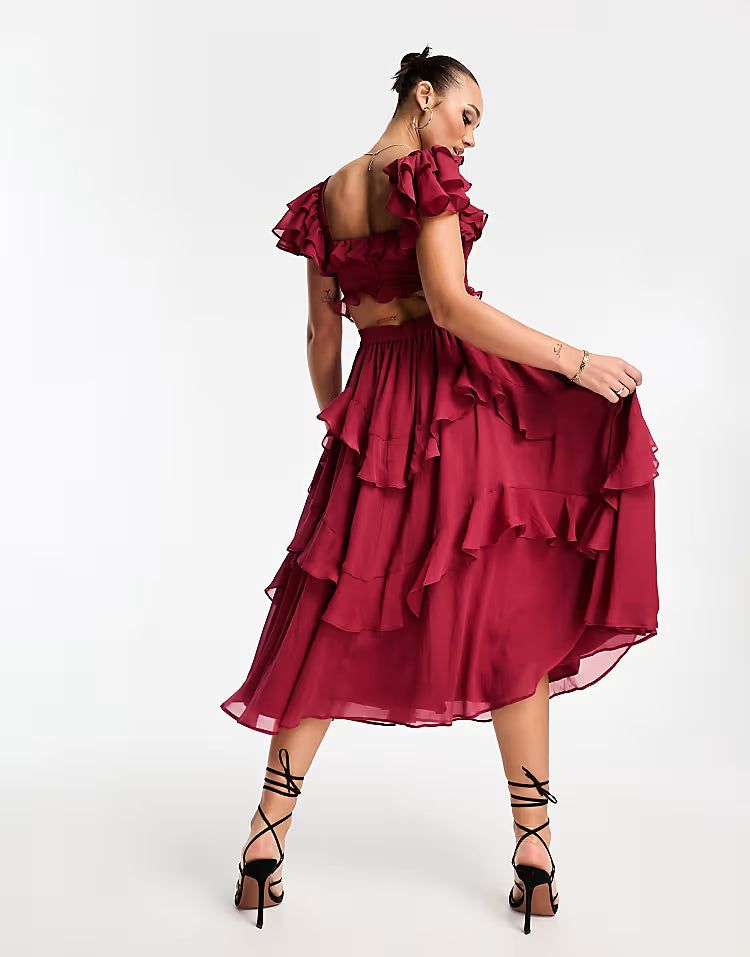 Robe de Soirée Longue Dos Nœud Papillon - Encolure Carrée