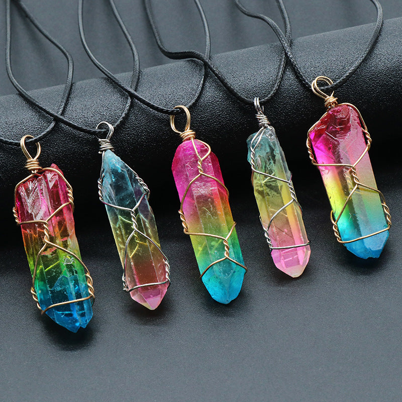 Arbre de Vie en Cristal : Pendentif Colonne Lumineuse