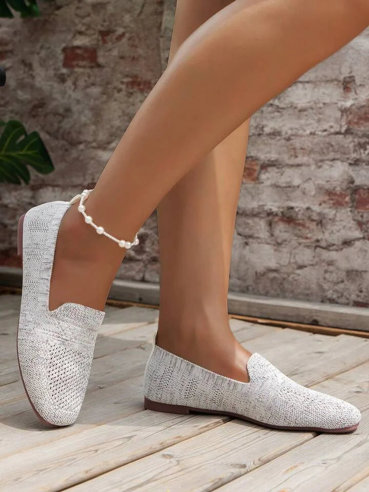 Mocassins ajourés à bout carré