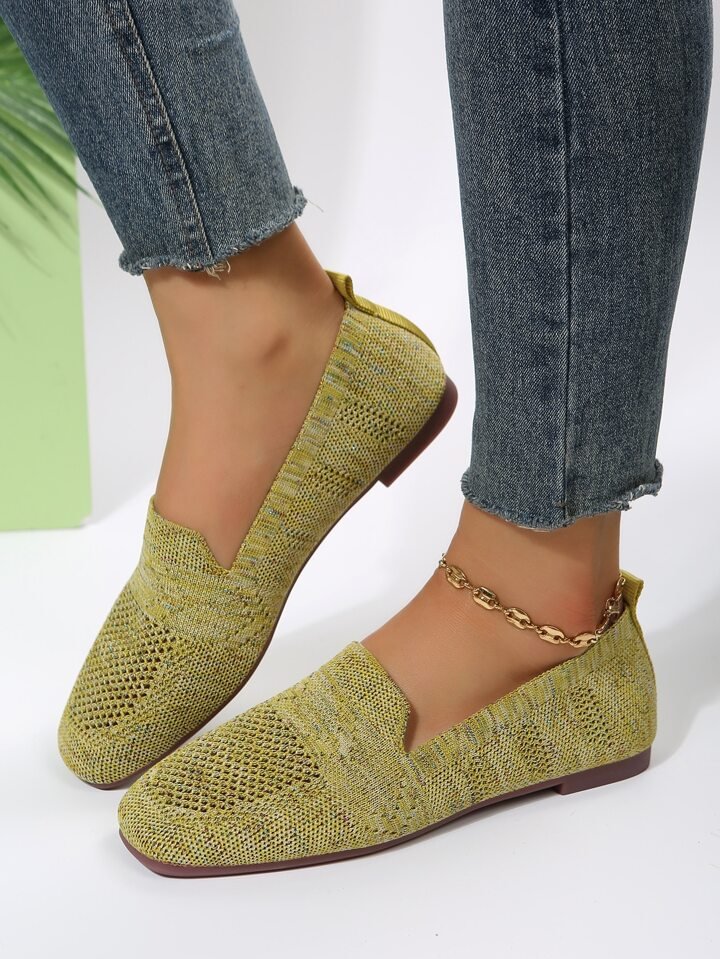 Mocassins ajourés à bout carré