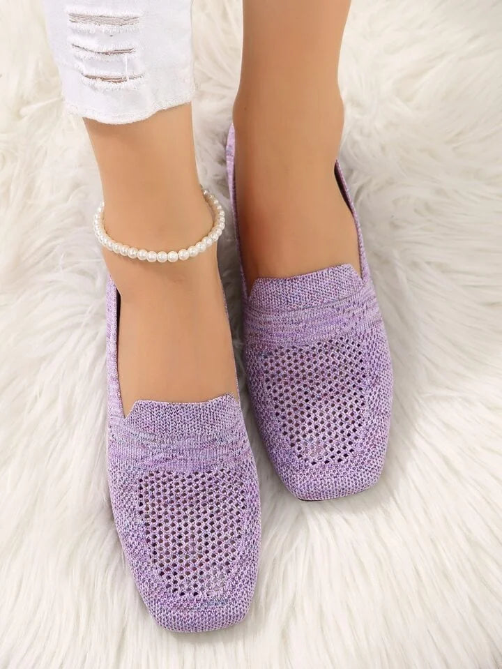 Mocassins ajourés à bout carré