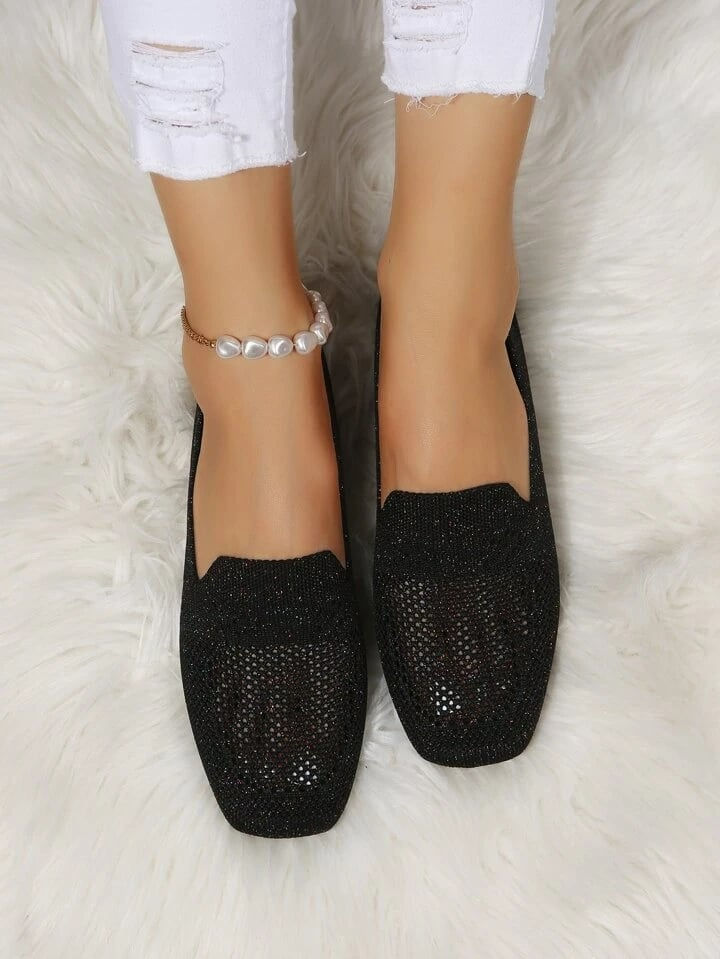 Mocassins ajourés à bout carré