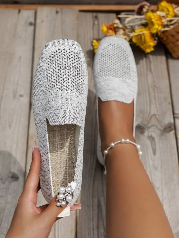 Mocassins ajourés à bout carré