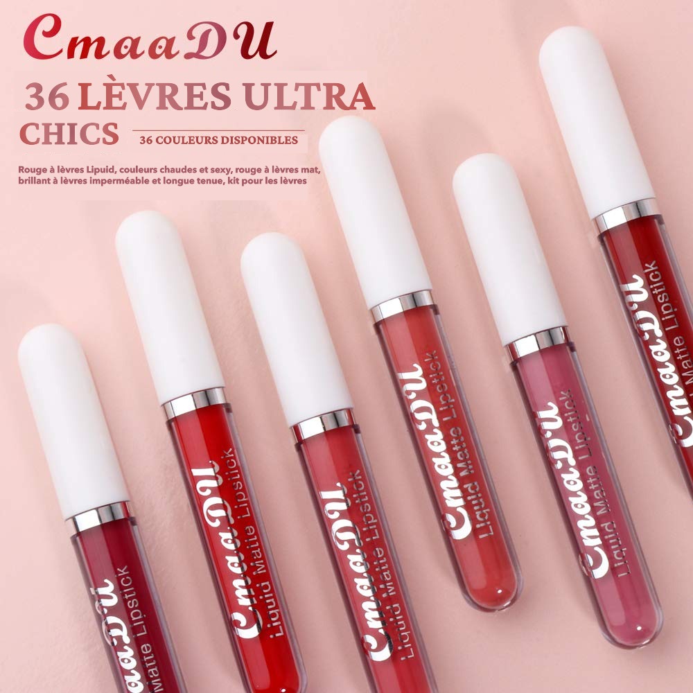 Rouge à Lèvres Mat Waterproof, Anti-Adhérent et Longue Tenue