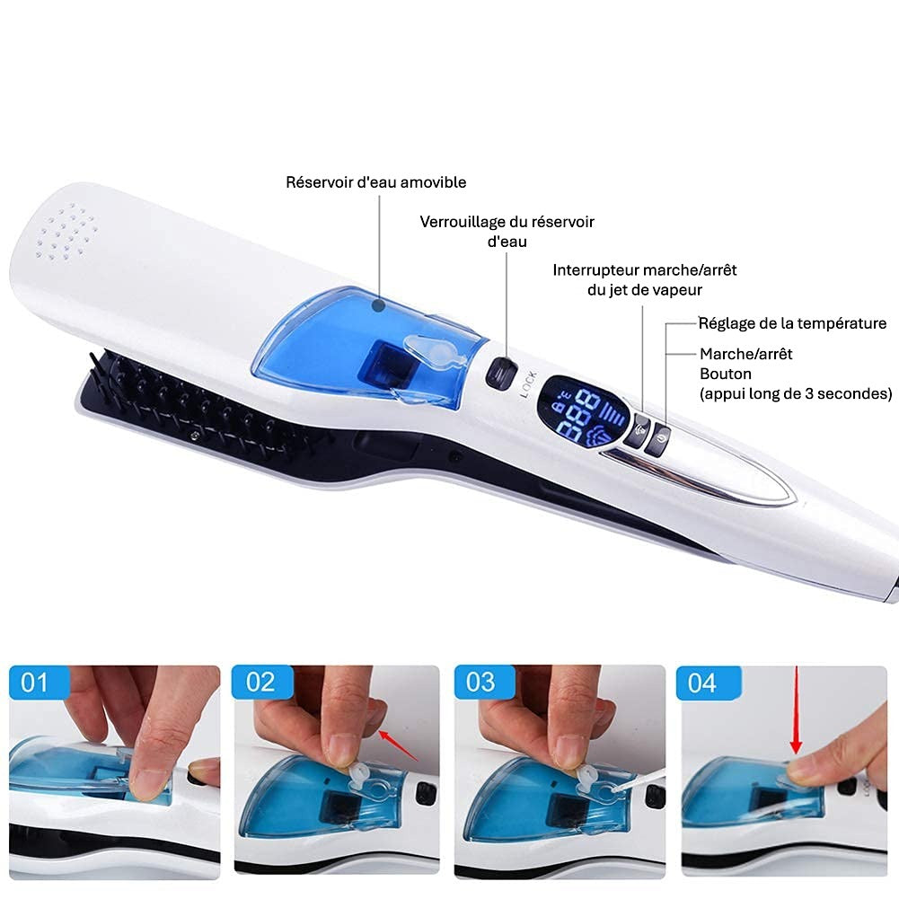Lisseur Vapeur Authentique – Brushing et Lissage Sans Dommage (Sec et Mouillé)