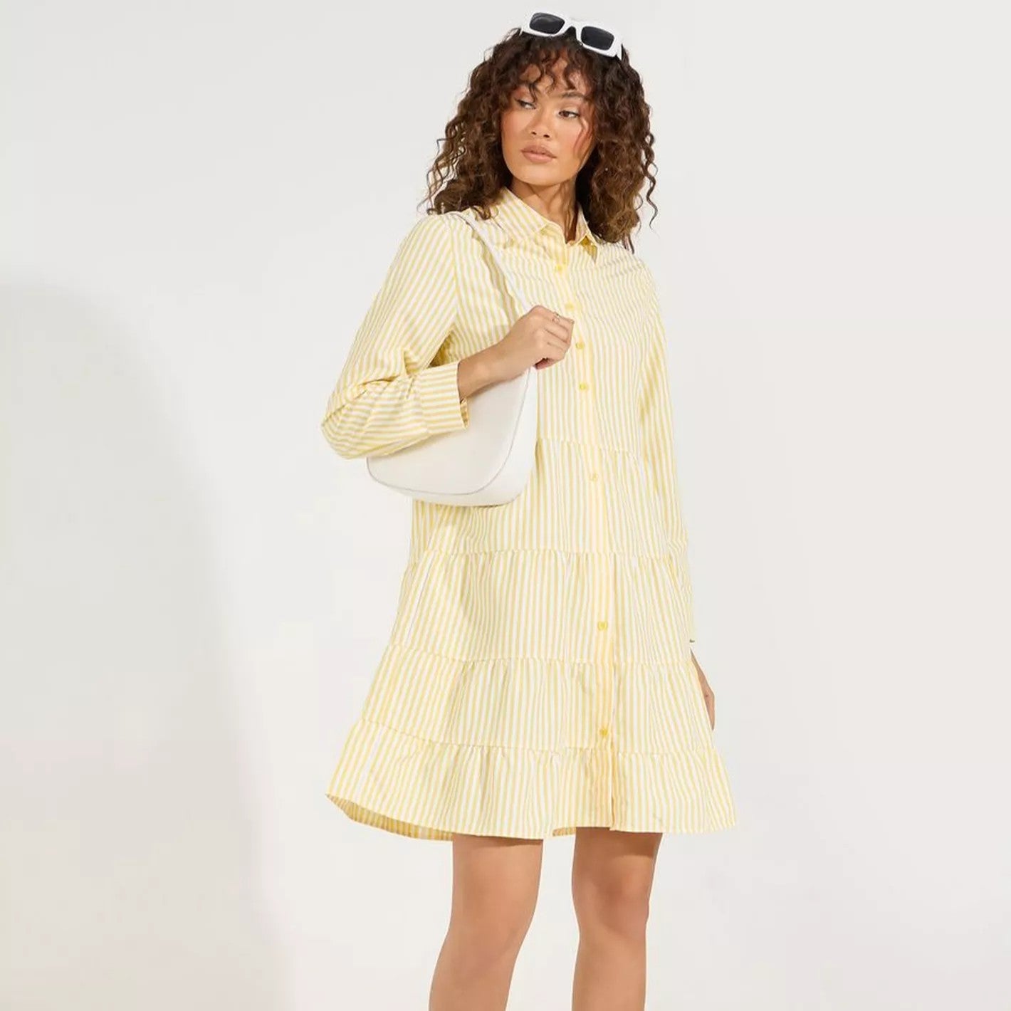 Robe Chemise Rayée Élégance Décontractée