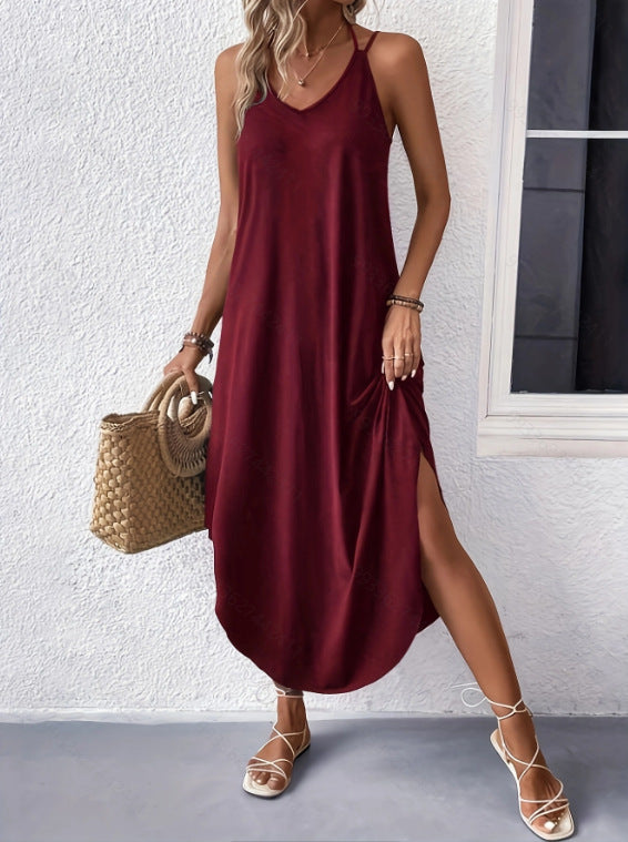 Robe unie à bretelles