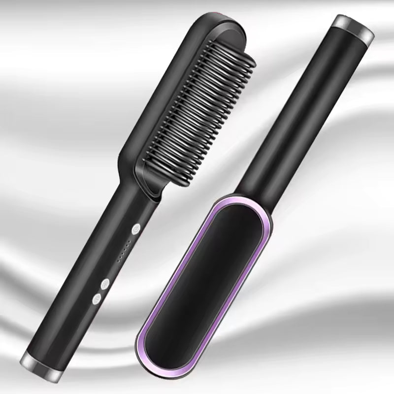 Brosse Fer À Lisser Pour Cheveux Électrique 2 en 1