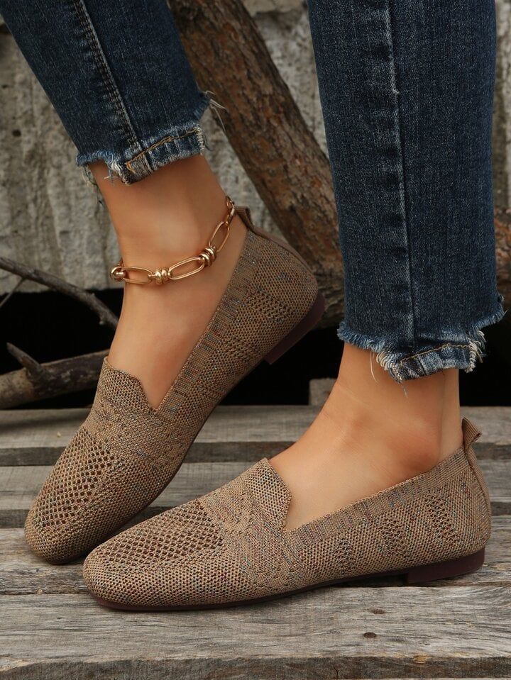 Mocassins ajourés à bout carré