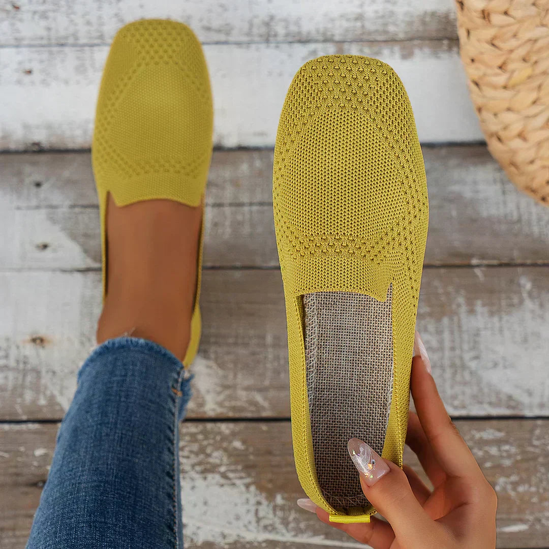 Mocassins ajourés à bout carré
