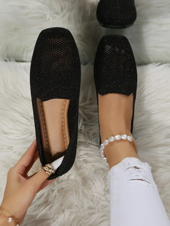 Mocassins ajourés à bout carré