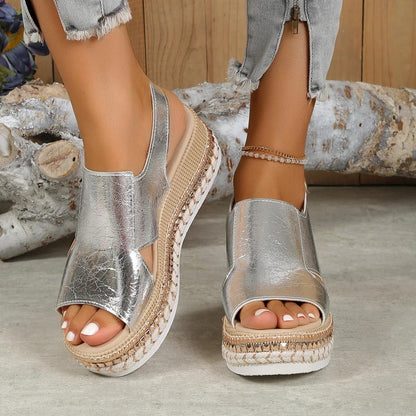 Sandales Compensées Brillantes