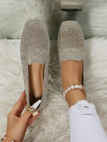 Mocassins ajourés à bout carré