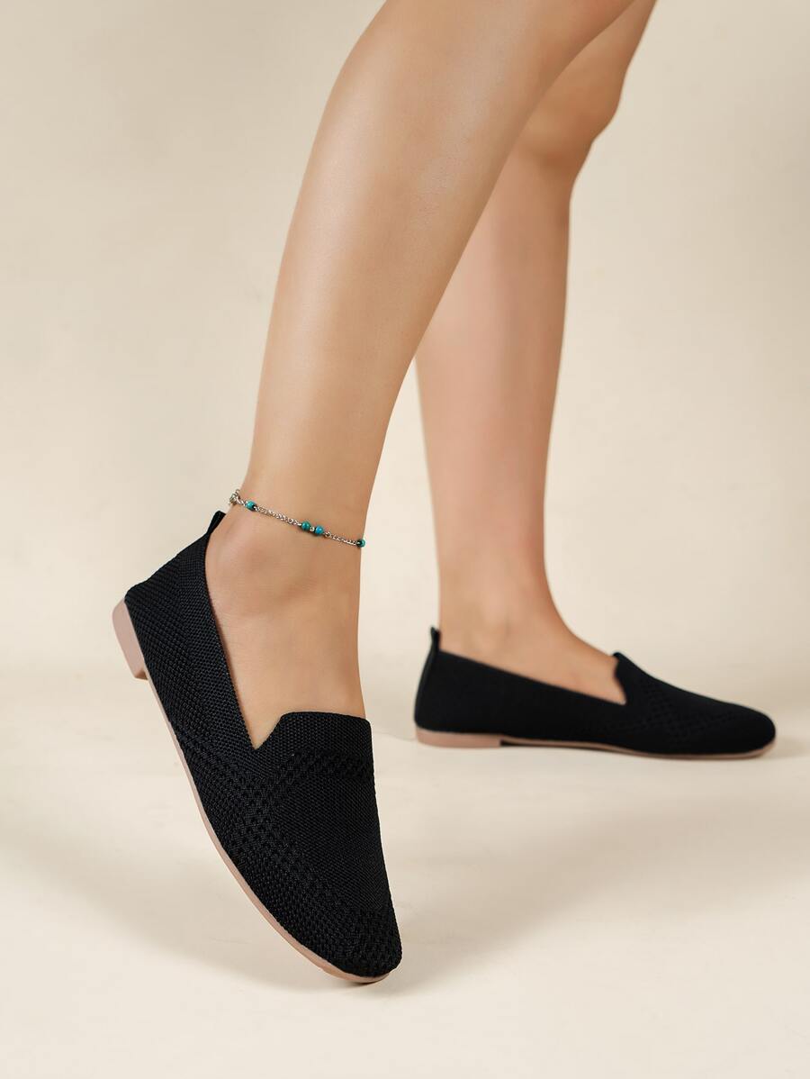 Mocassins ajourés à bout carré