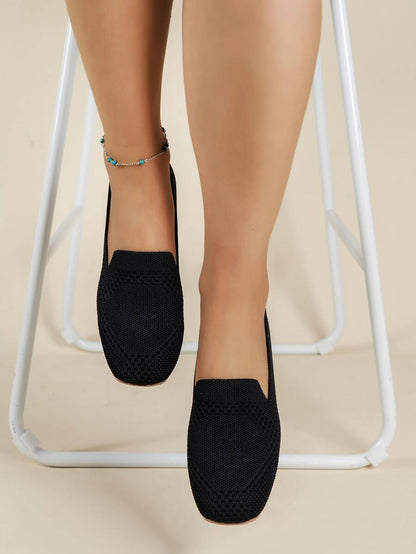 Mocassins ajourés à bout carré