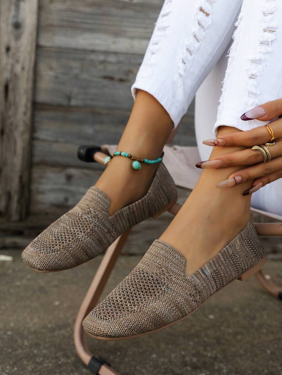 Mocassins ajourés à bout carré