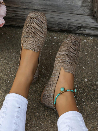 Mocassins ajourés à bout carré