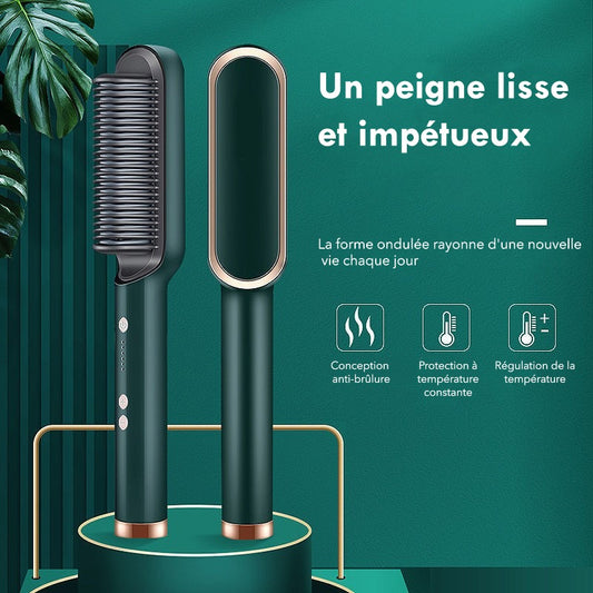 Brosse Fer À Lisser Pour Cheveux Électrique 2 en 1