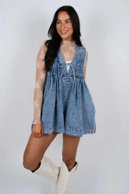 Combinaison en jean sans manches
