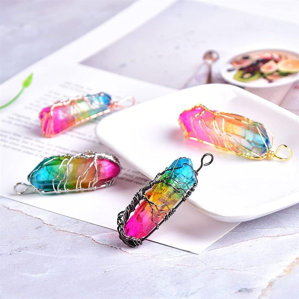 Arbre de Vie en Cristal : Pendentif Colonne Lumineuse
