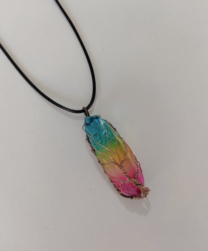 Arbre de Vie en Cristal : Pendentif Colonne Lumineuse