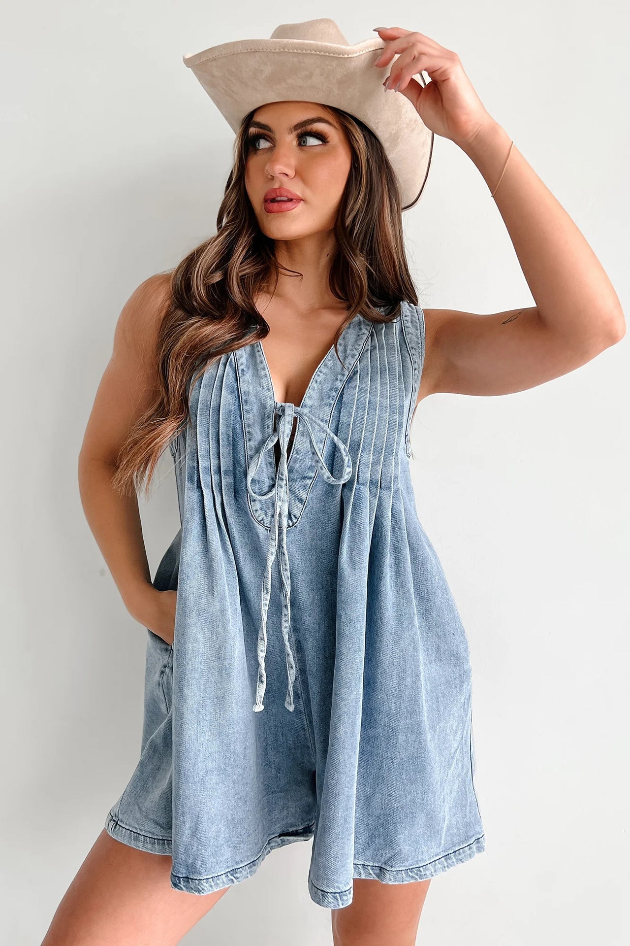 Combinaison en jean sans manches