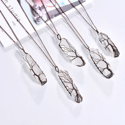 Arbre de Vie en Cristal : Pendentif Colonne Lumineuse