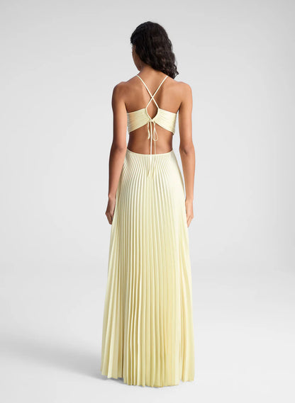 Robe tube plissée sans manches