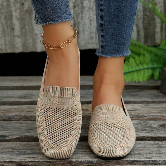 Mocassins ajourés à bout carré
