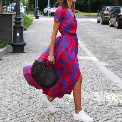 Robe Fendue à Lacets