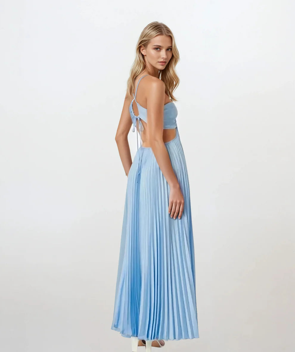 Robe tube plissée sans manches